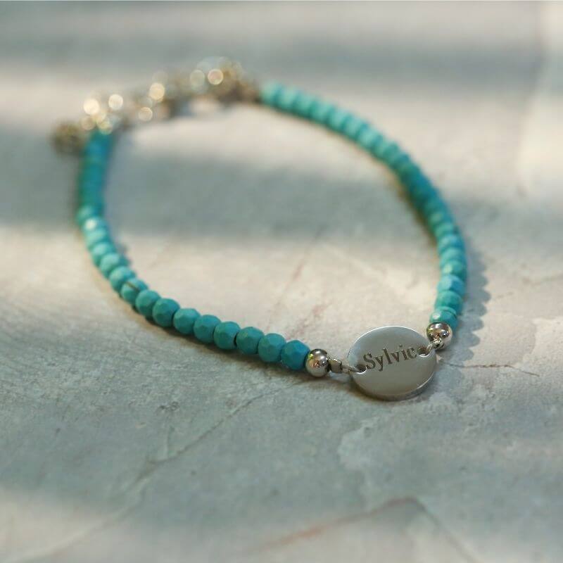 Bracelet Personnalisé “Positivité” - Turquoise (1+1 GRATUIT)