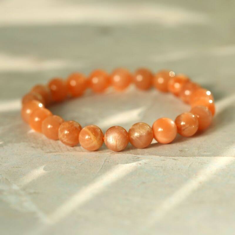 Bracelet “équilibre” pierre de lune orange