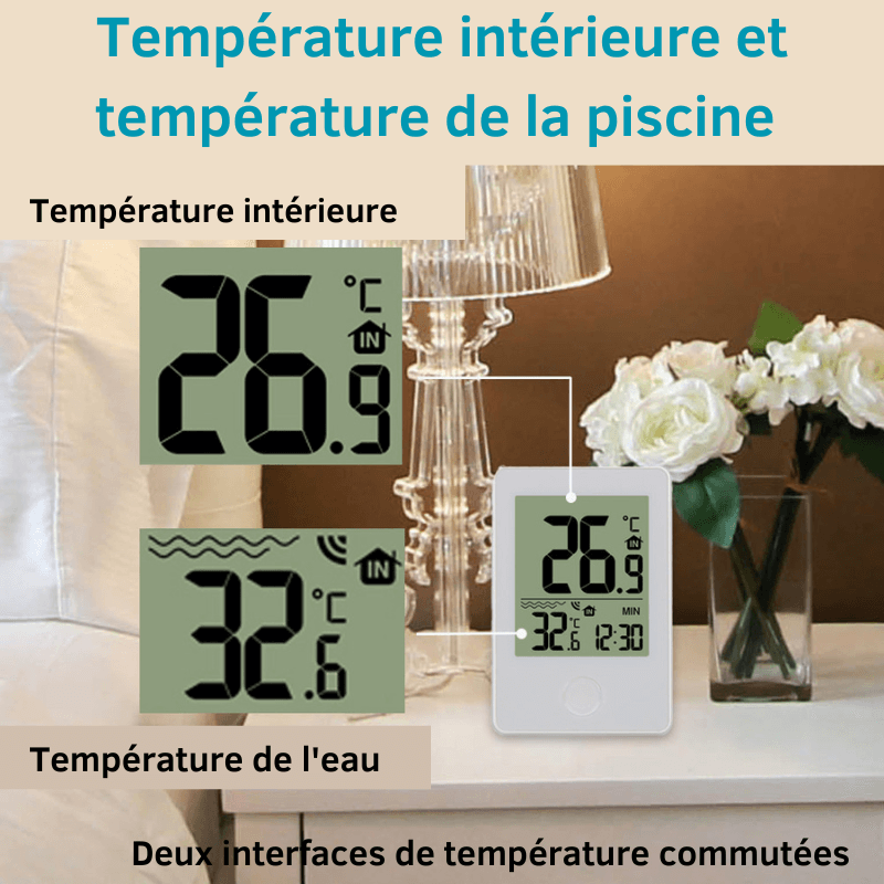 Thermomètre flottant pratique pour tester la température de l'eau