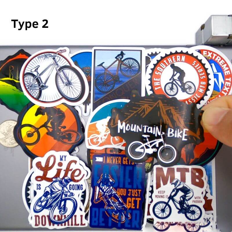Lot de 50 stickers autocollants thème cyclisme, vélo, vélo cross, rider. -  Un grand marché