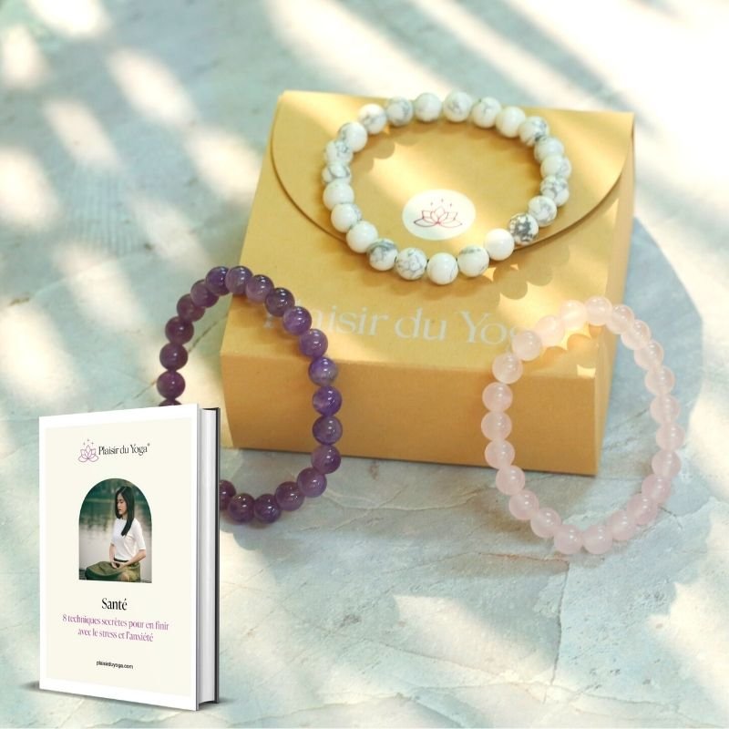 Coffret Sérénité pour maman (Howlite, Quartz rose, Améthyste)