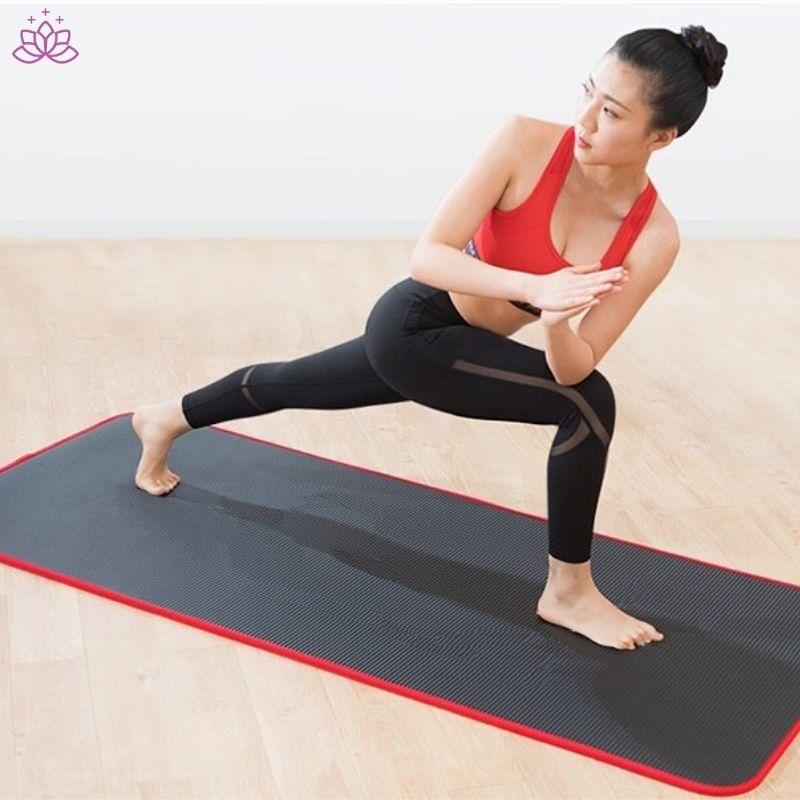 Tapis de yoga antidérapant épais avec bordure, 200x90 cm,forte